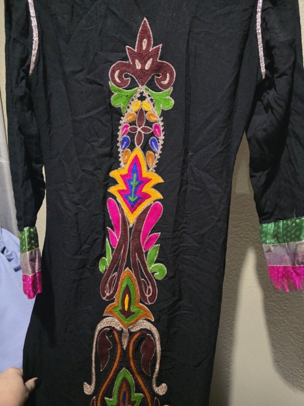 Sub Rans Collection Floral Embroidered Long Dress Middle Eastern Women's Small - Picture 5 of 7